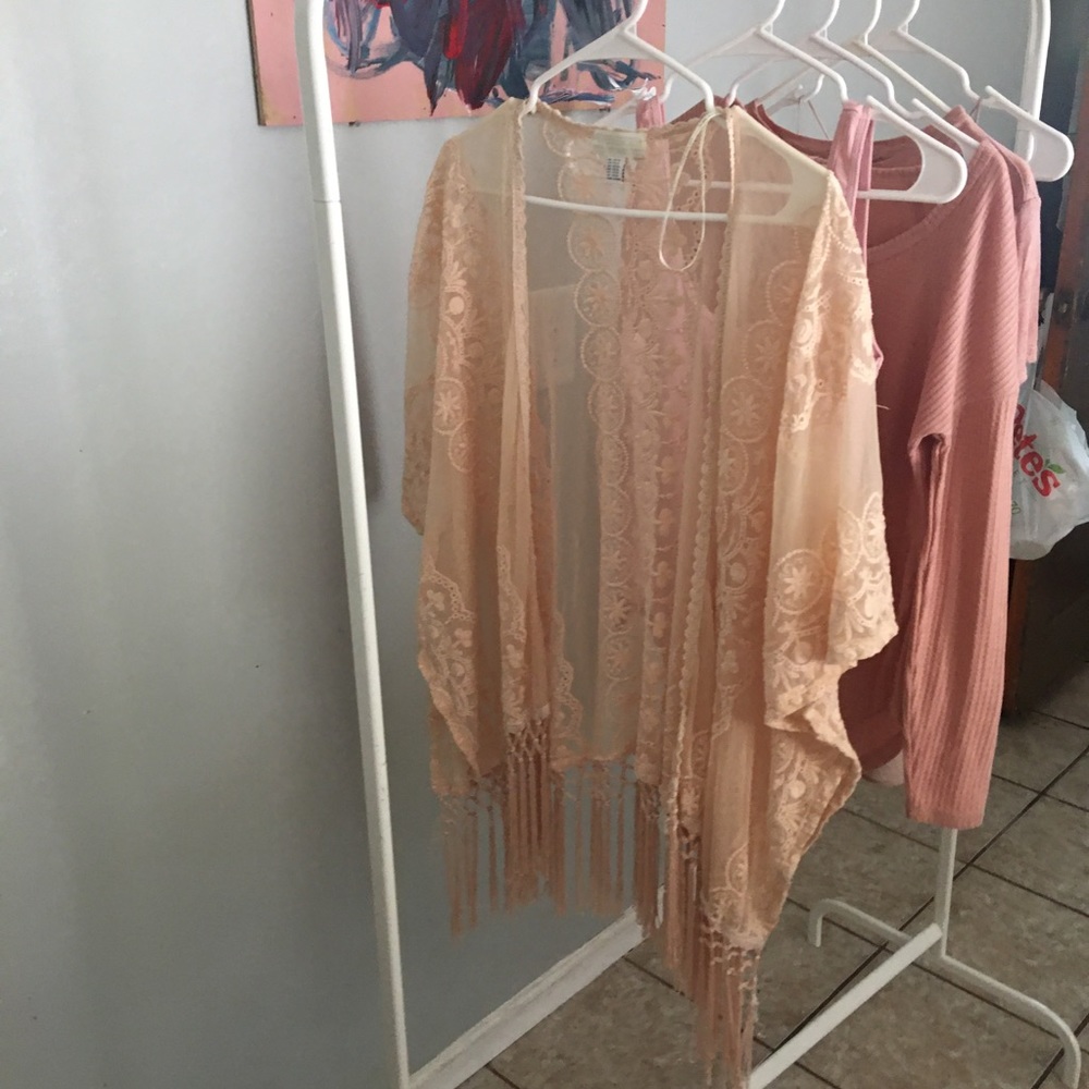 PINK LACE CARDIGAN